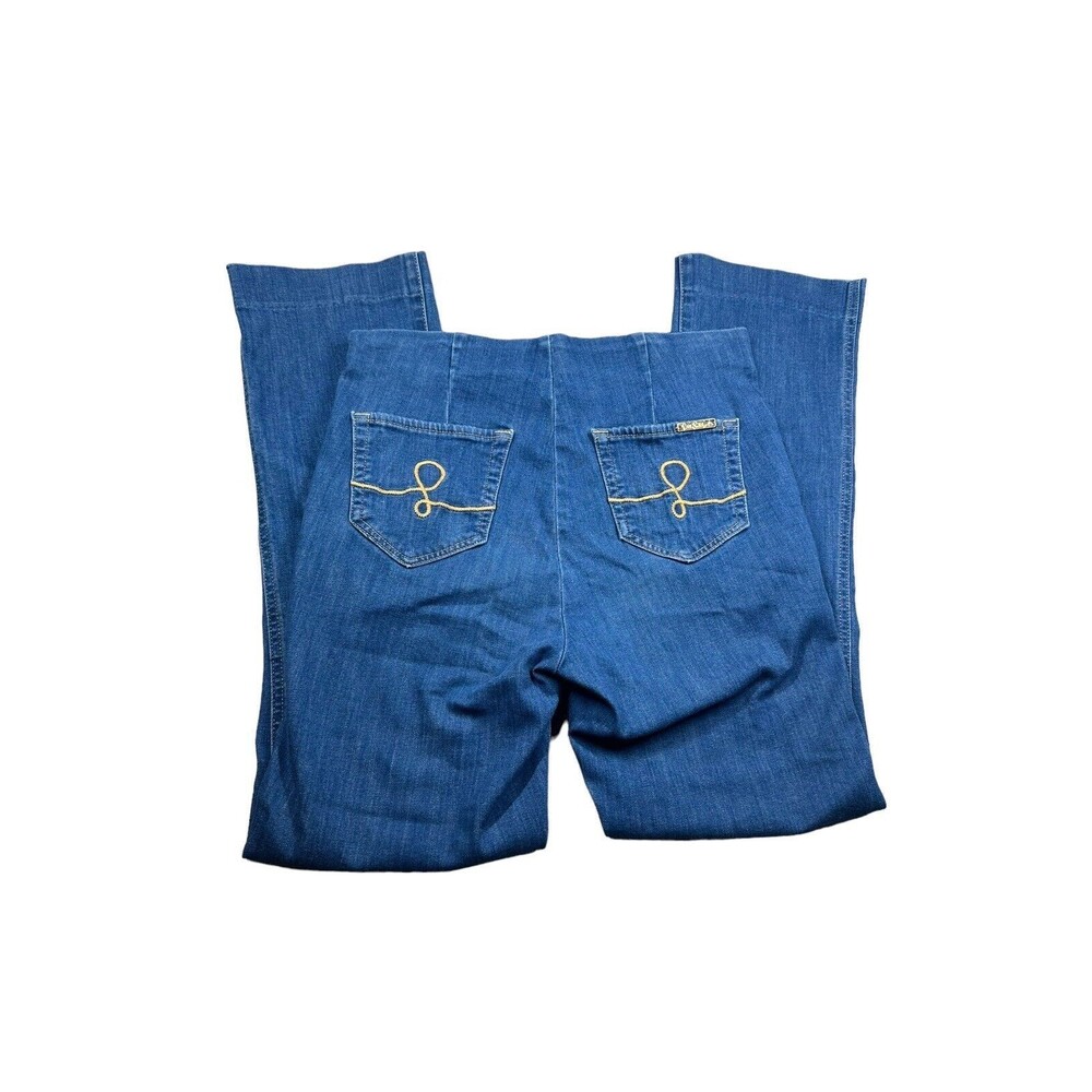 Lilly Pulitzer Womens Jeans Ocean Cay High Rise Side Zip Flared Leg EUC Size 8‎